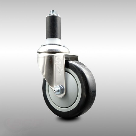 Service Caster 4 Inch 316SS Black Polyurethane Wheel Swivel 1-1/4 Inch Expanding Stem Caster SCC-SS316EX20S414-PPUB-BLK-114